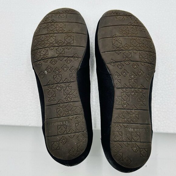 Merrell Performance Leather Suede Ballet Flats Slides Women's Sz 6.5 Black - Picture 7 of 7